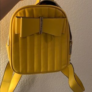 Betsey Johnson yellow leather mini backpack